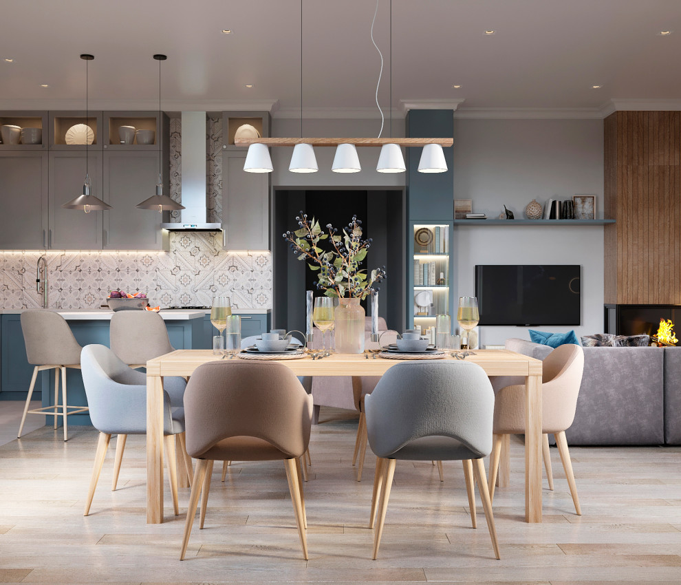 Кухня-гостиная на первом этаже