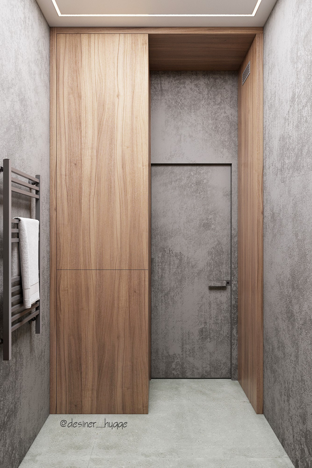 Санузел "Дерево и бетон"