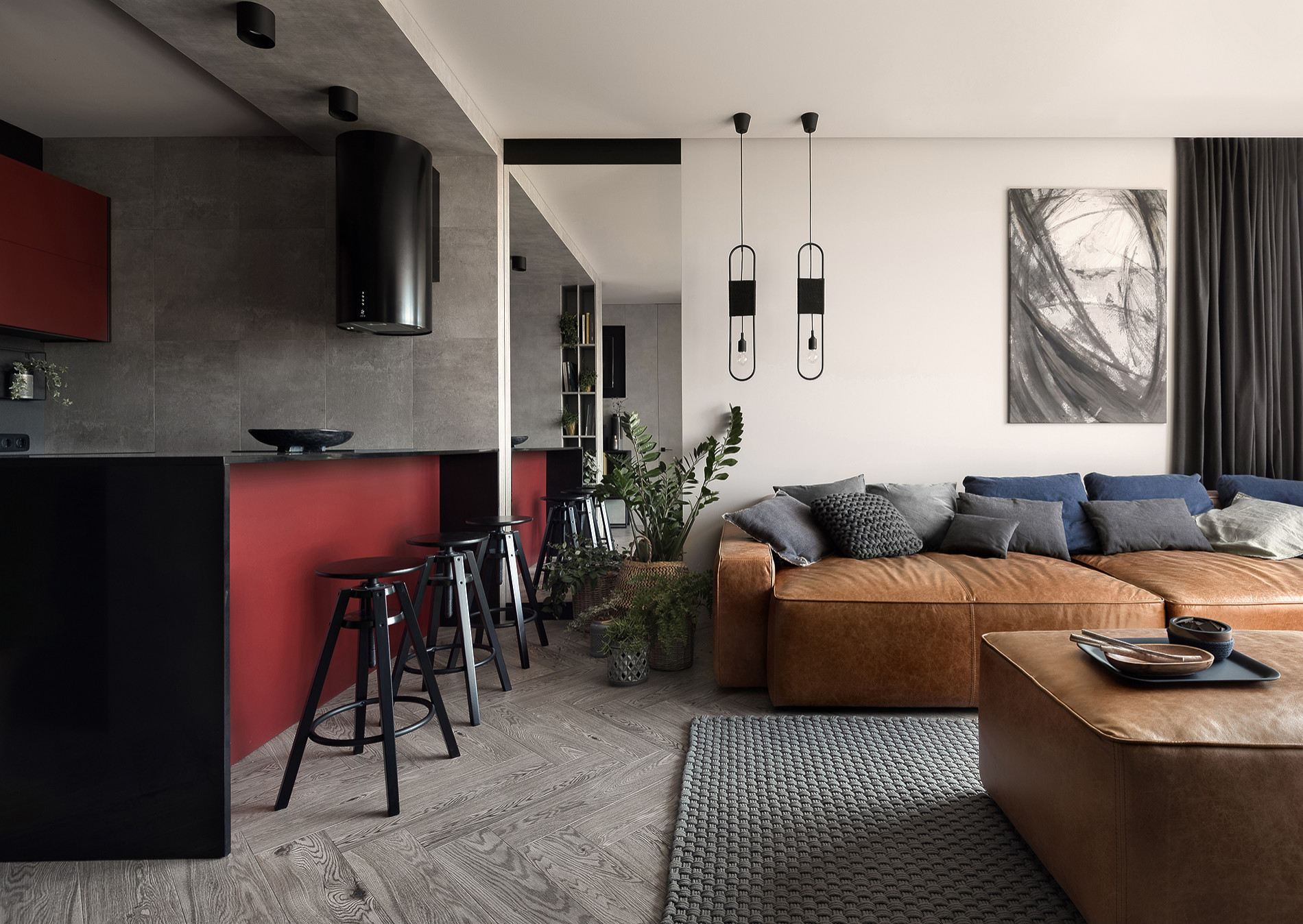 Houzz Украина: Небольшая квартира с насыщенными оттенками