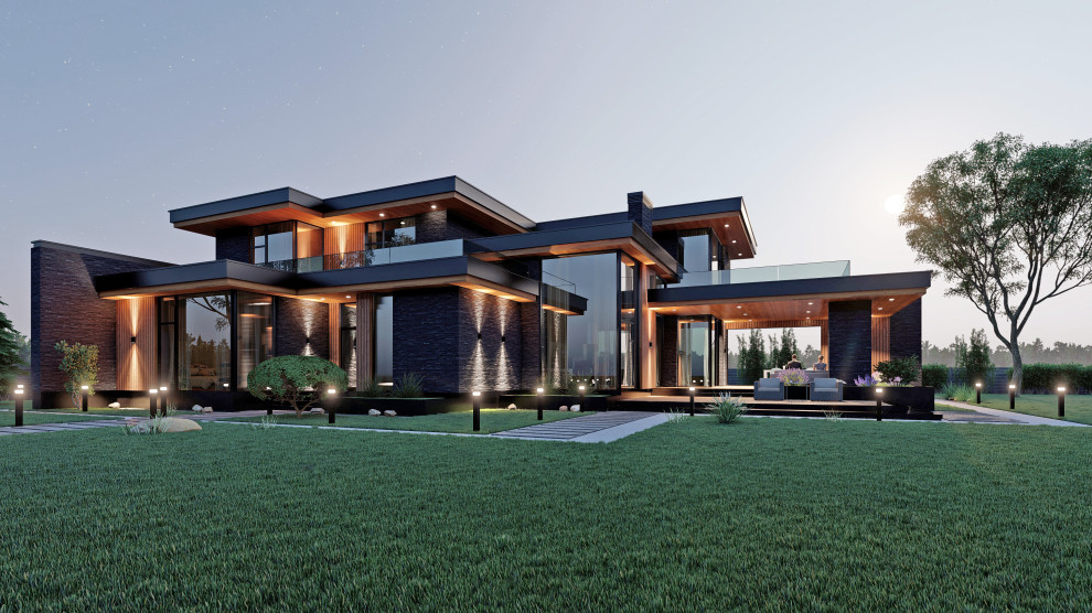 Дом 400 м2 (ночной вид)