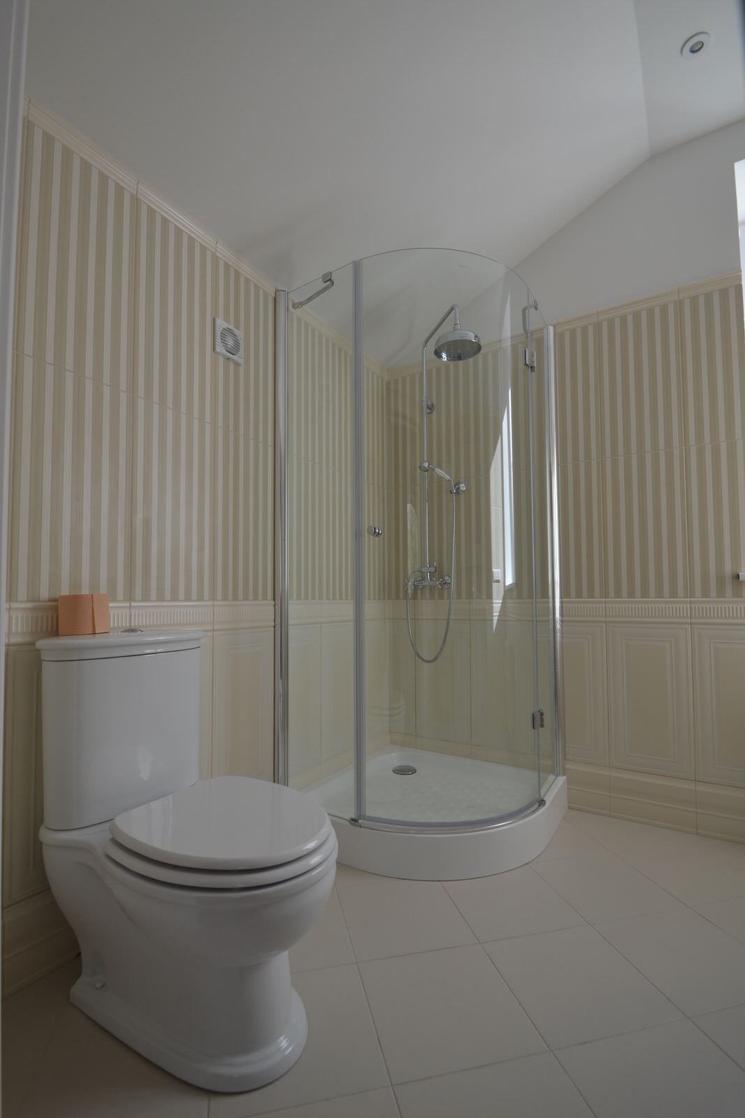 Загородный дом - расположение кухни и душевой. Реализованный проект.