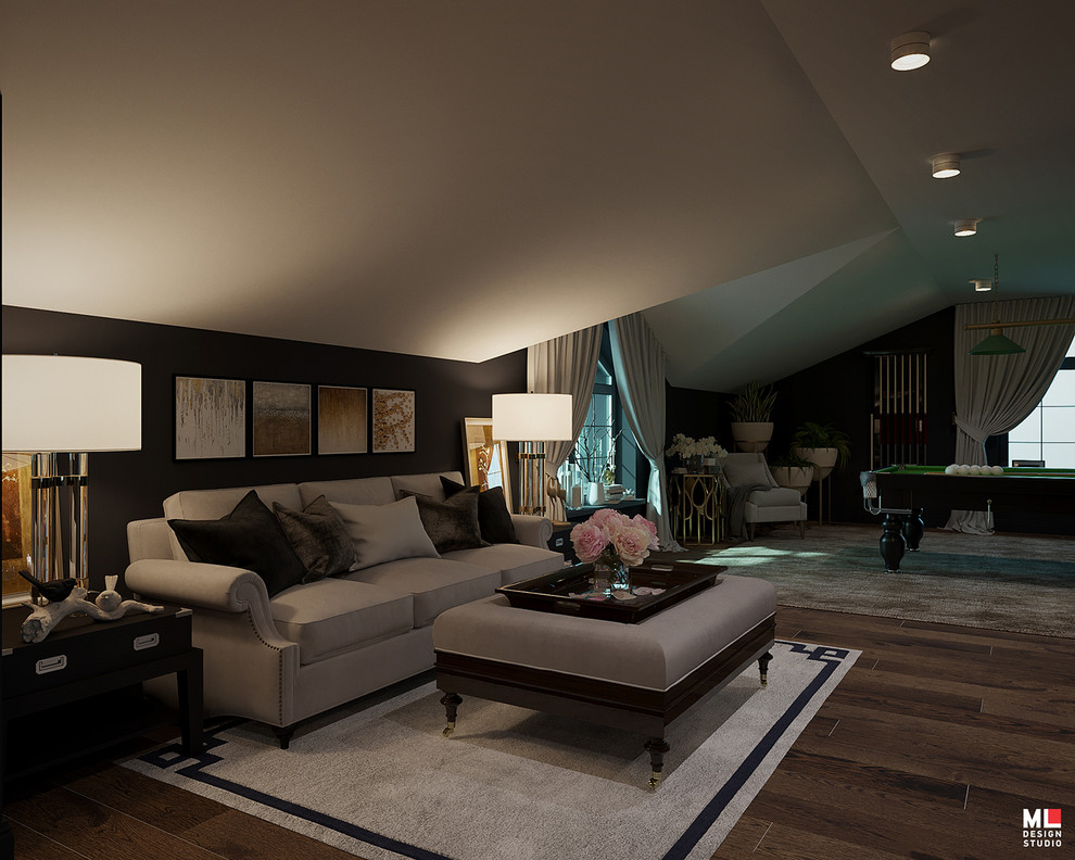 Дизайн интерьера мансарды