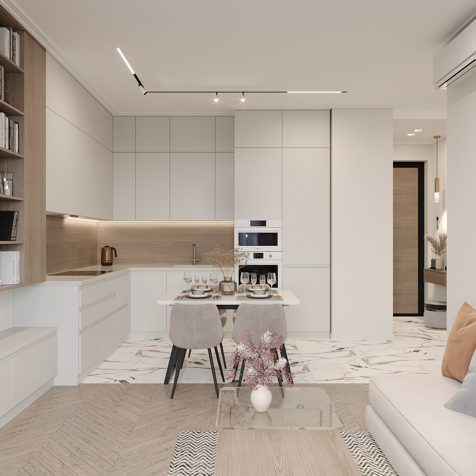 ЖК ФИЛИ-СИТИ. Кухня-гостиная.