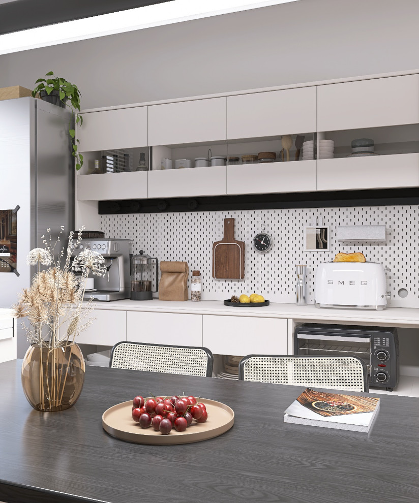 Современная кухня-гостиная 58 м²