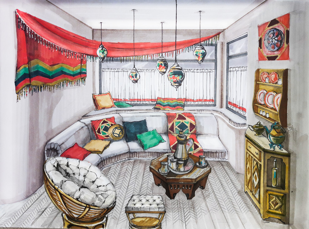 Обложка проекта: Проект дома в рисованной технике