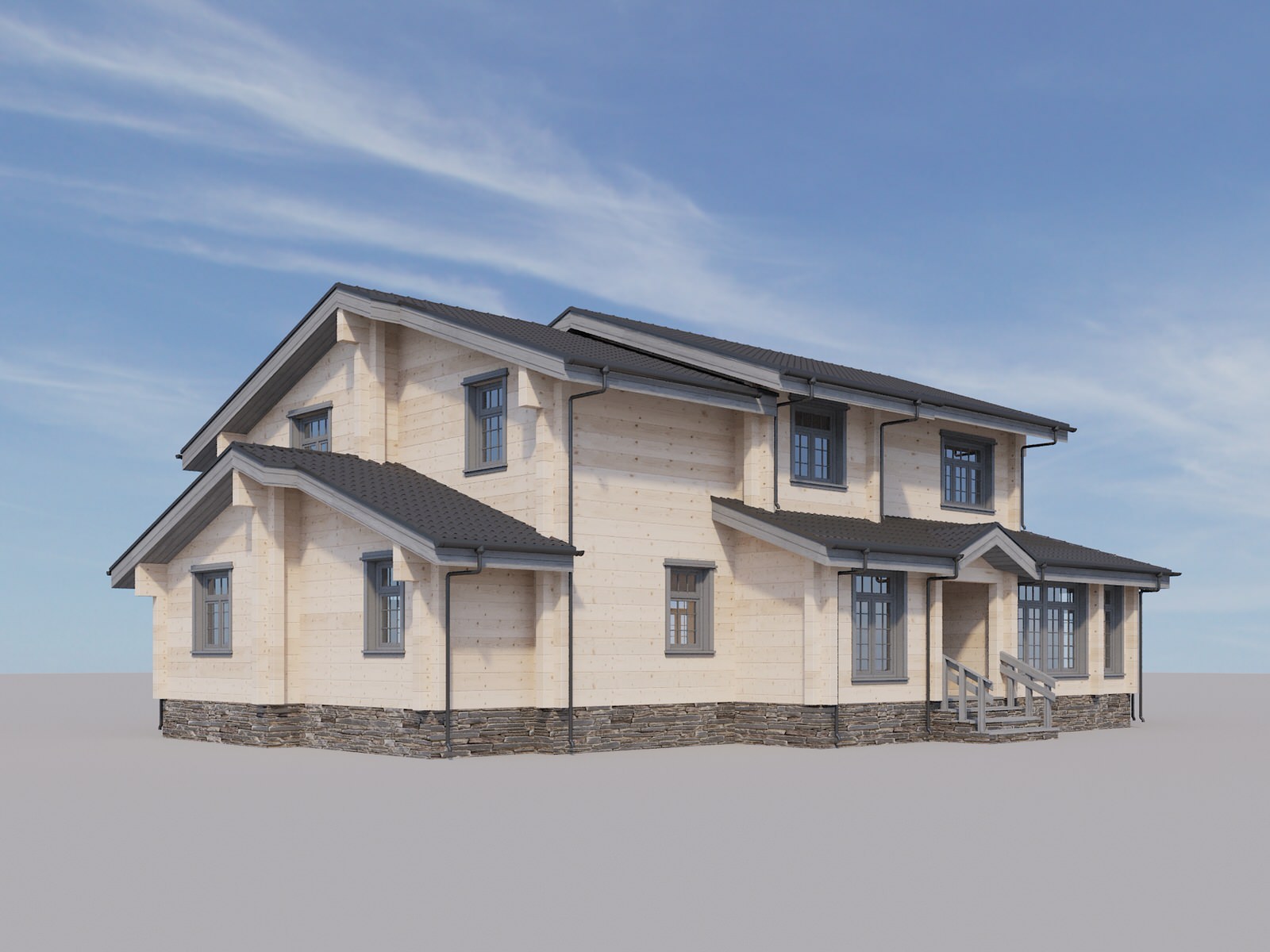 Обложка проекта: Дом из клееного бруса  КП "Заповедник"