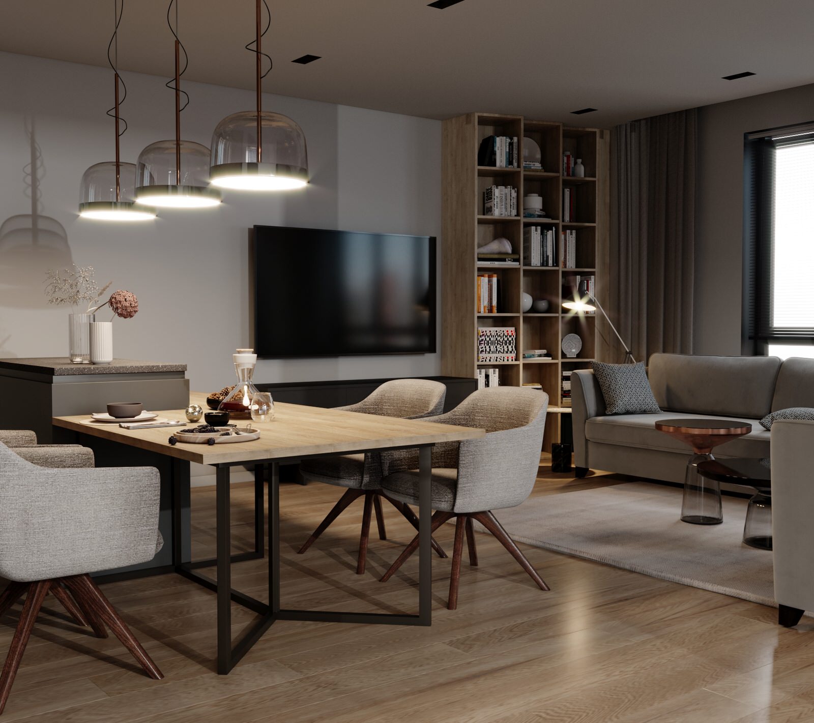 Кухня-гостиная в современном стиле