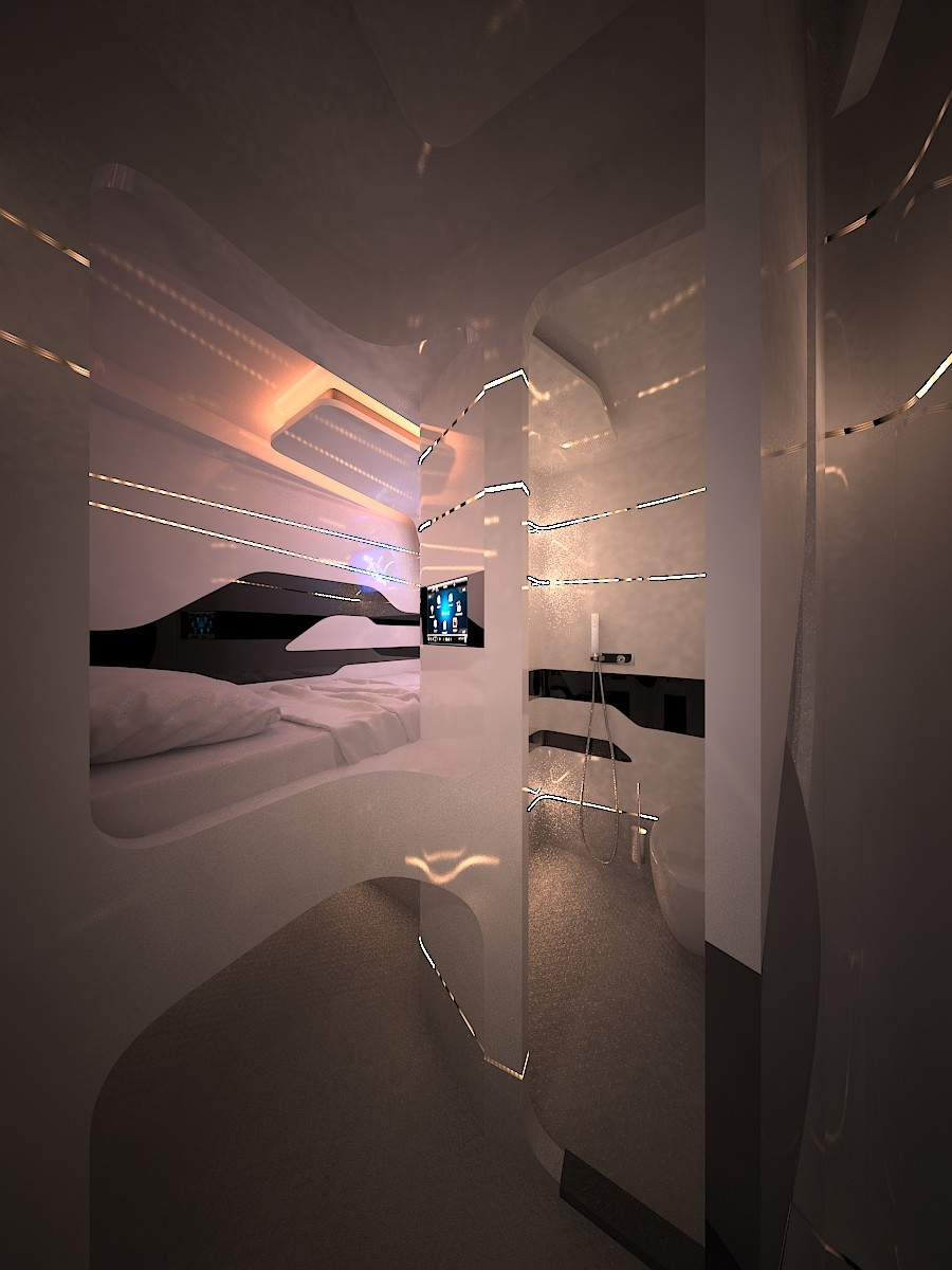 Космический блок. Вечернее освещение