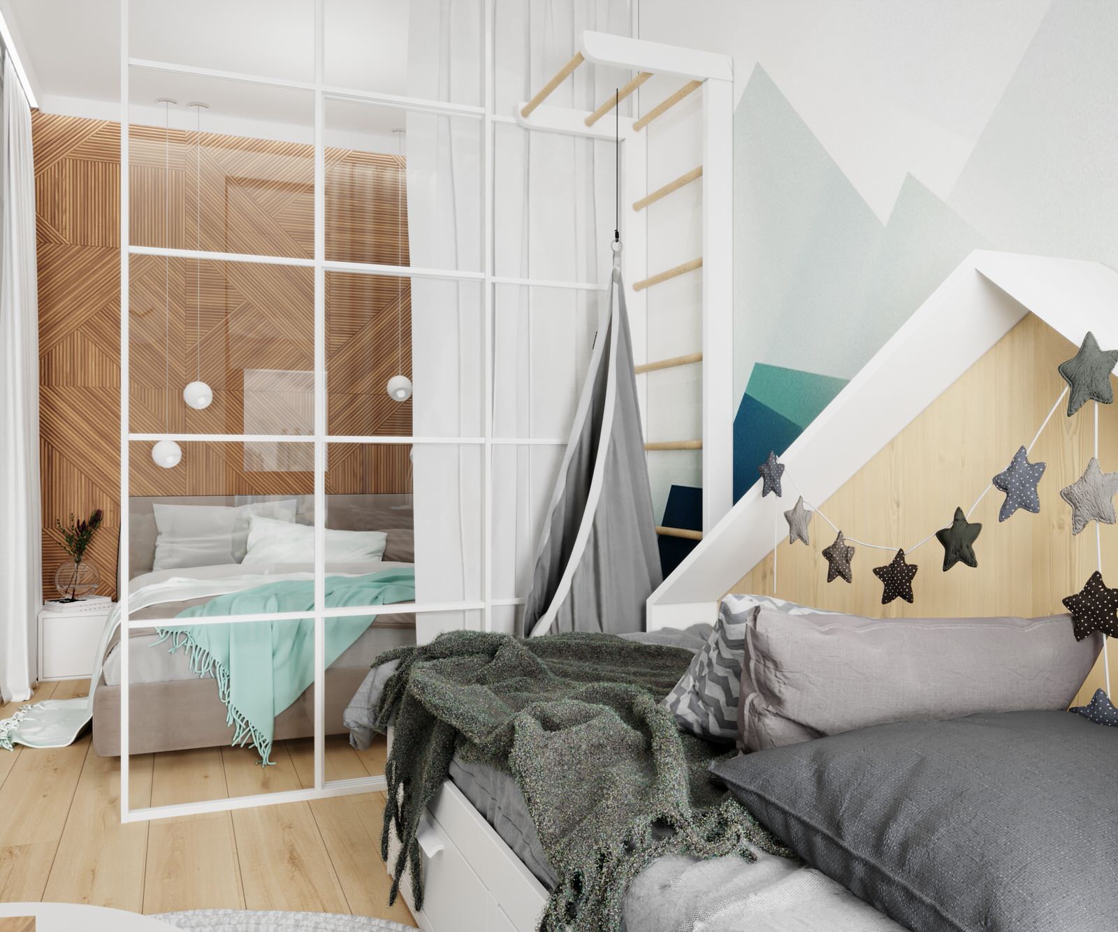 Спальня совмещенная с детской в Химках