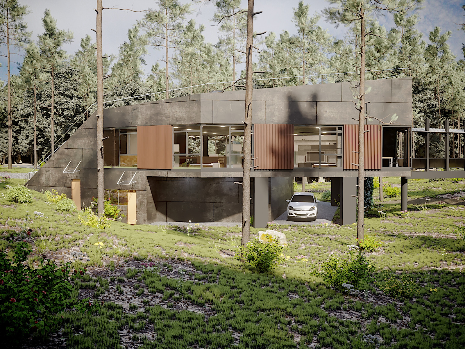 Проект частного дома в сосновом бору