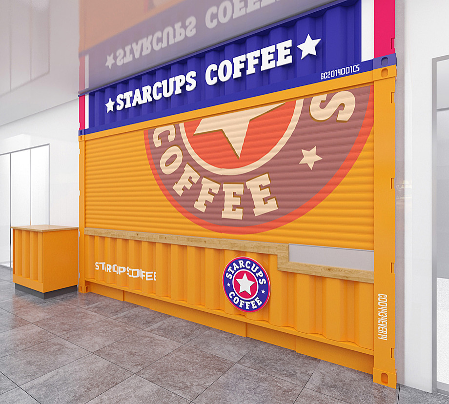 Концепция и дизайн кофешопа STARCUPS COFFEE