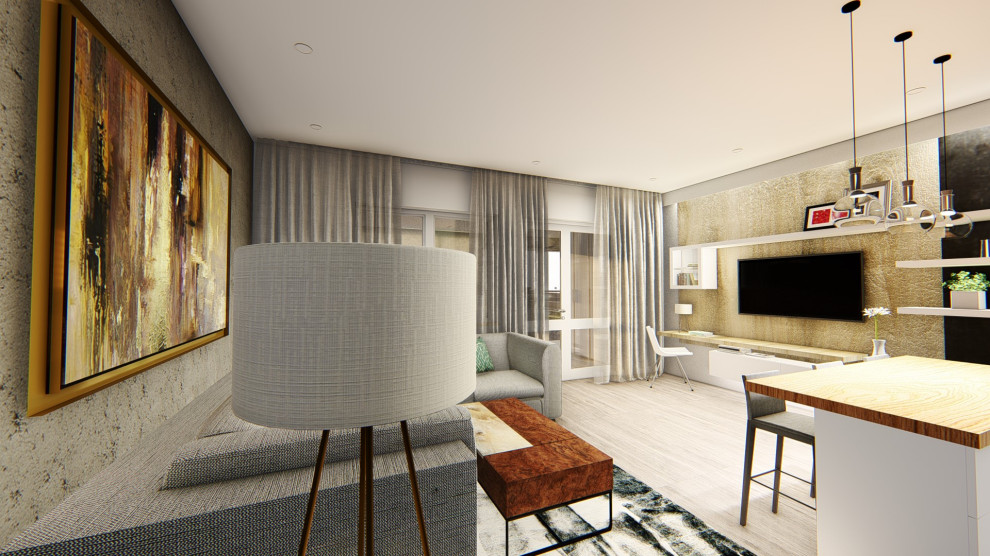 Современная гостиная в таунхаусе