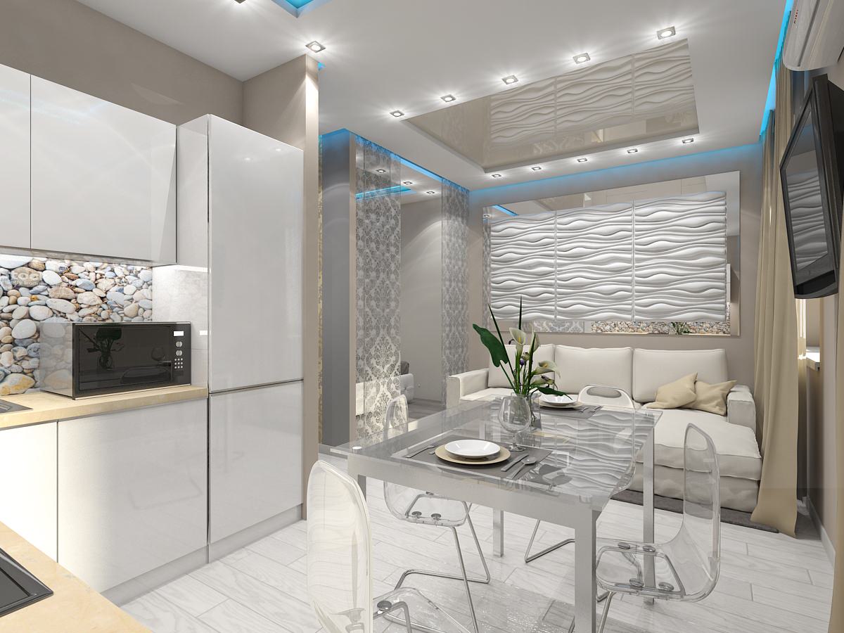 Кухня-студия в ЖК "Серебряный Берег"