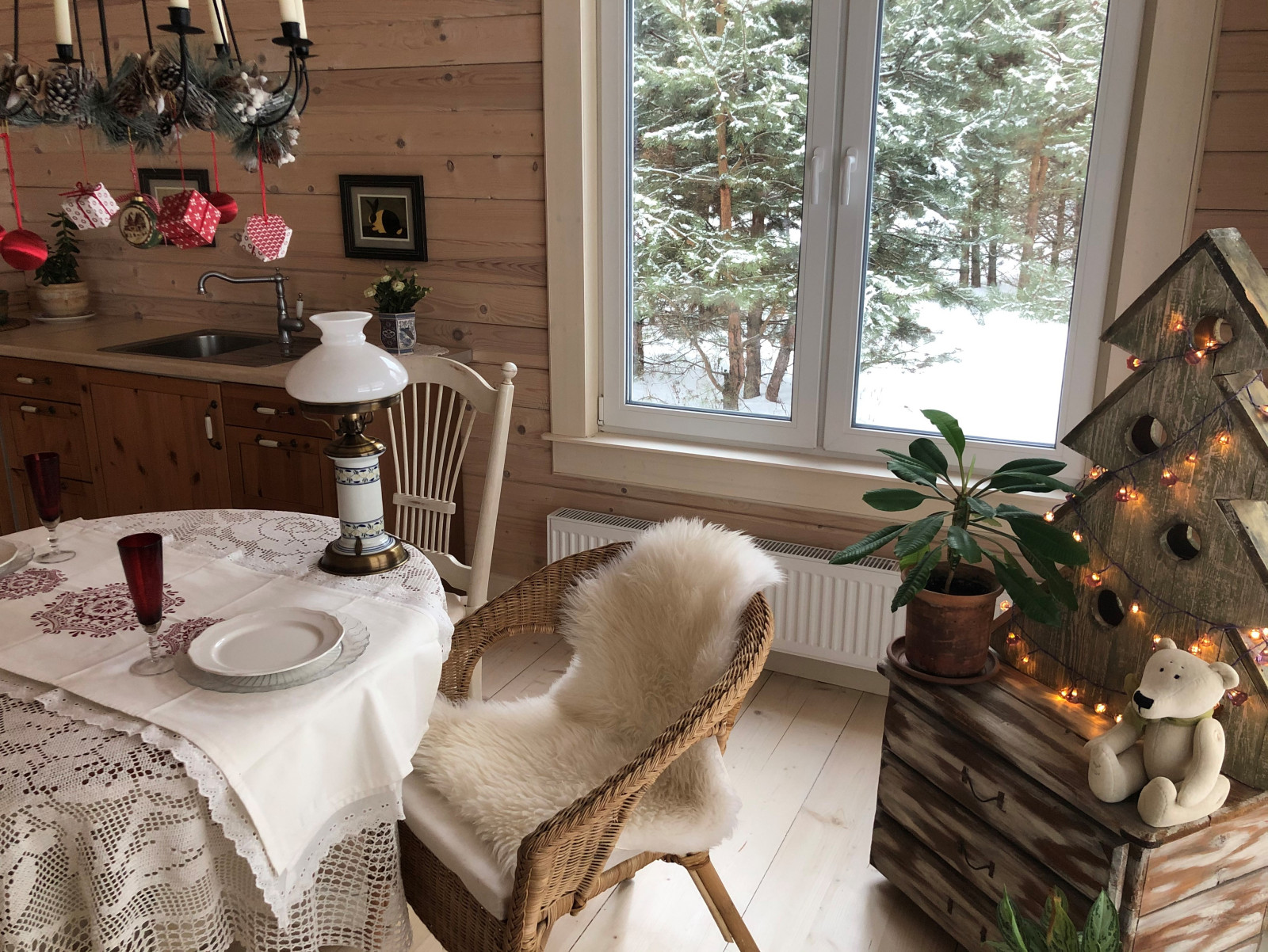 Интерьер финского деревянного коттеджа