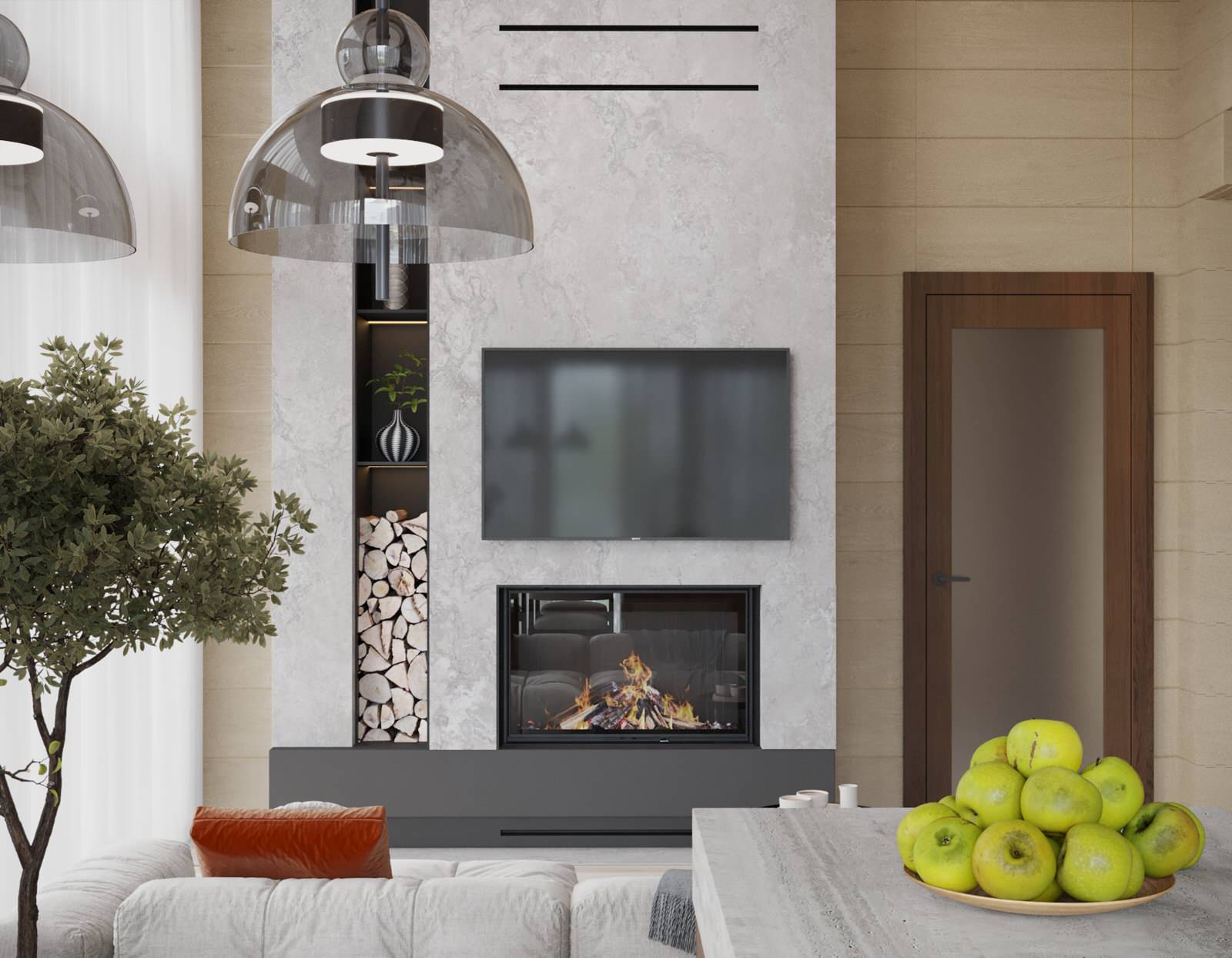 Дизайн интерьера дома из клееного бруса