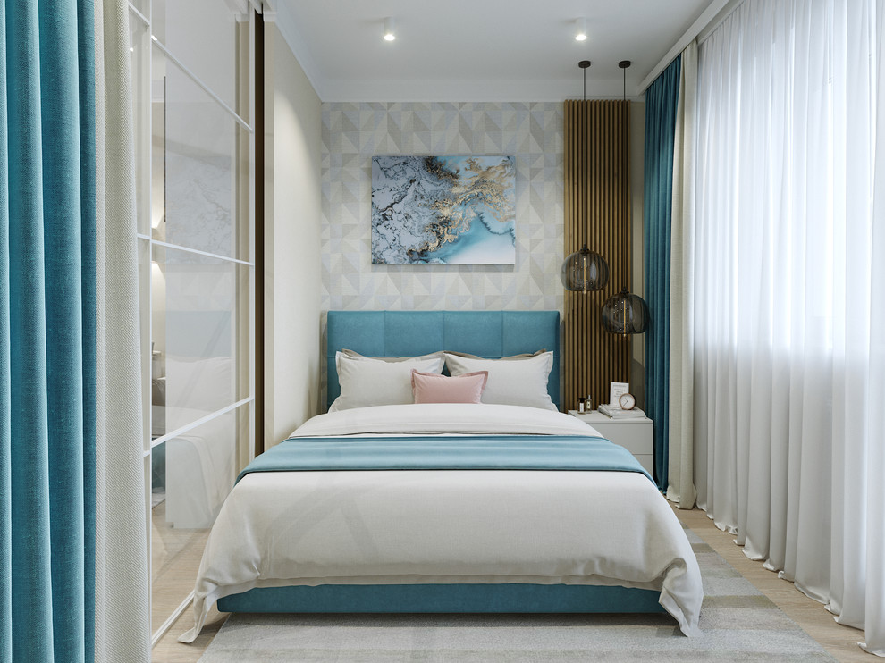 Дизайн интерьера гостиной-спальни для квартиры в ЖК "Пять звезд"