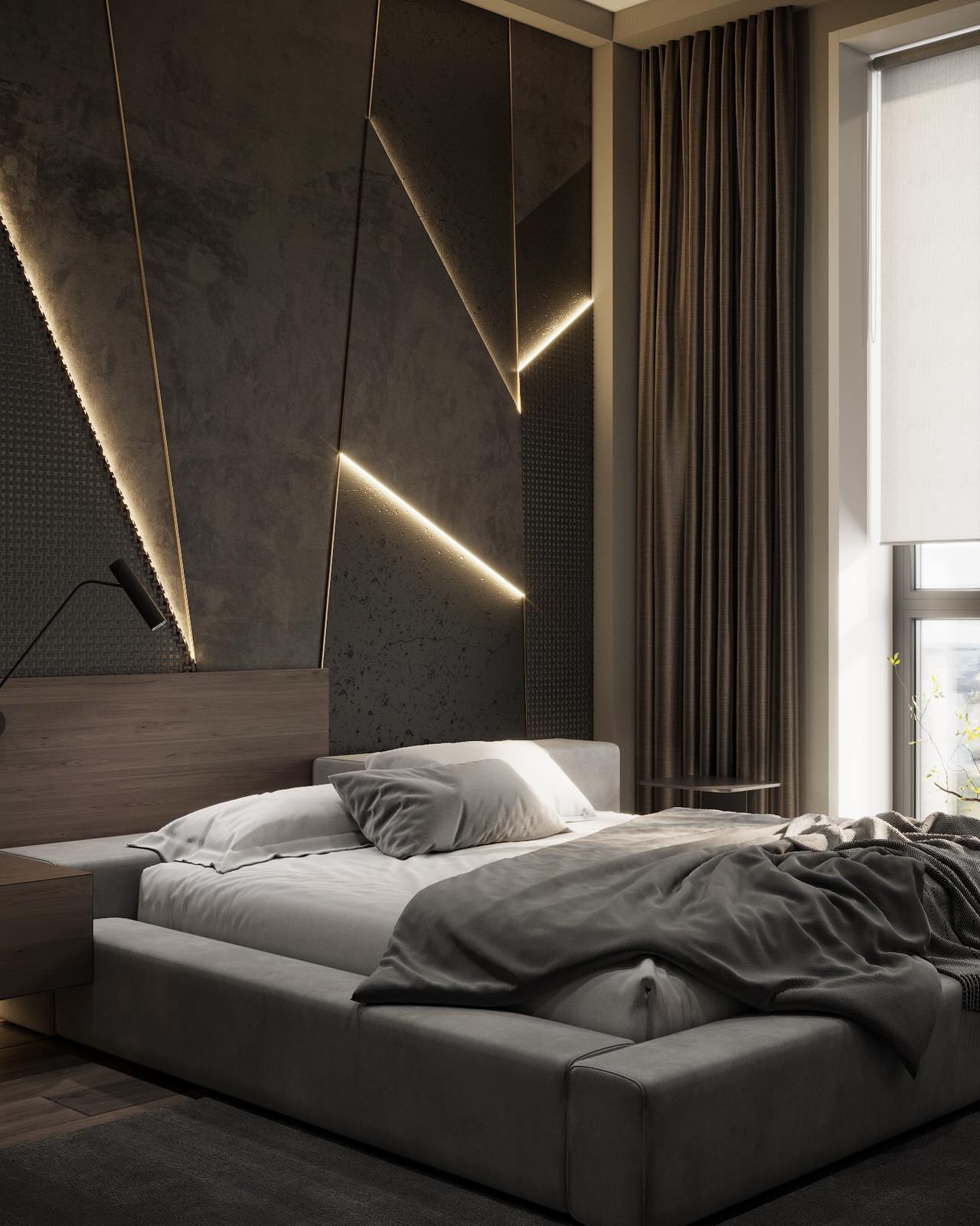 Монохромная квартира с террасой.