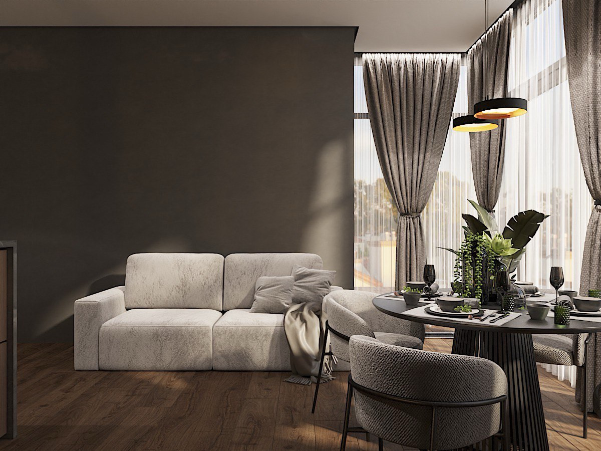 Обложка проекта: Гостиная-кухня