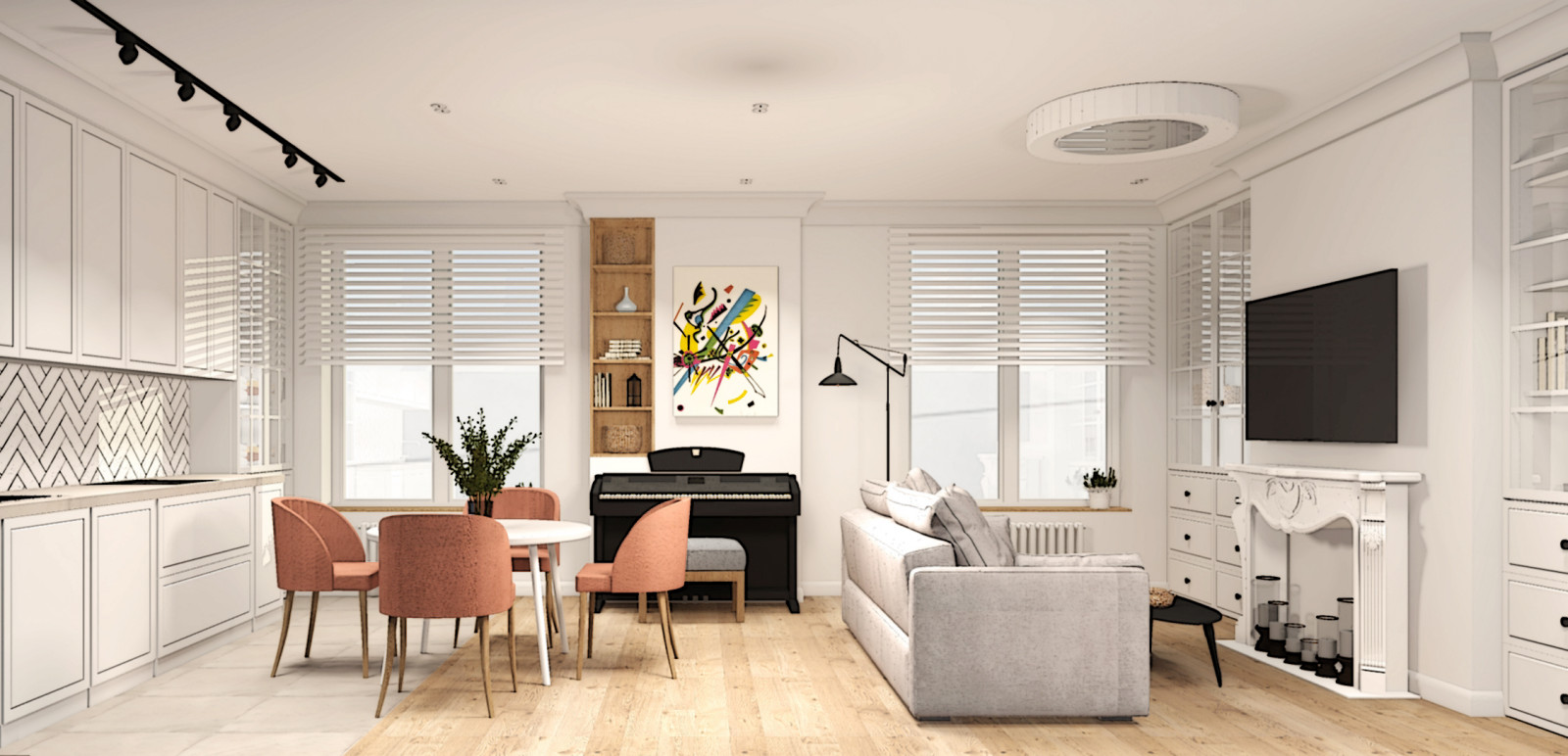 Интерьер трехкомнатной квартиры