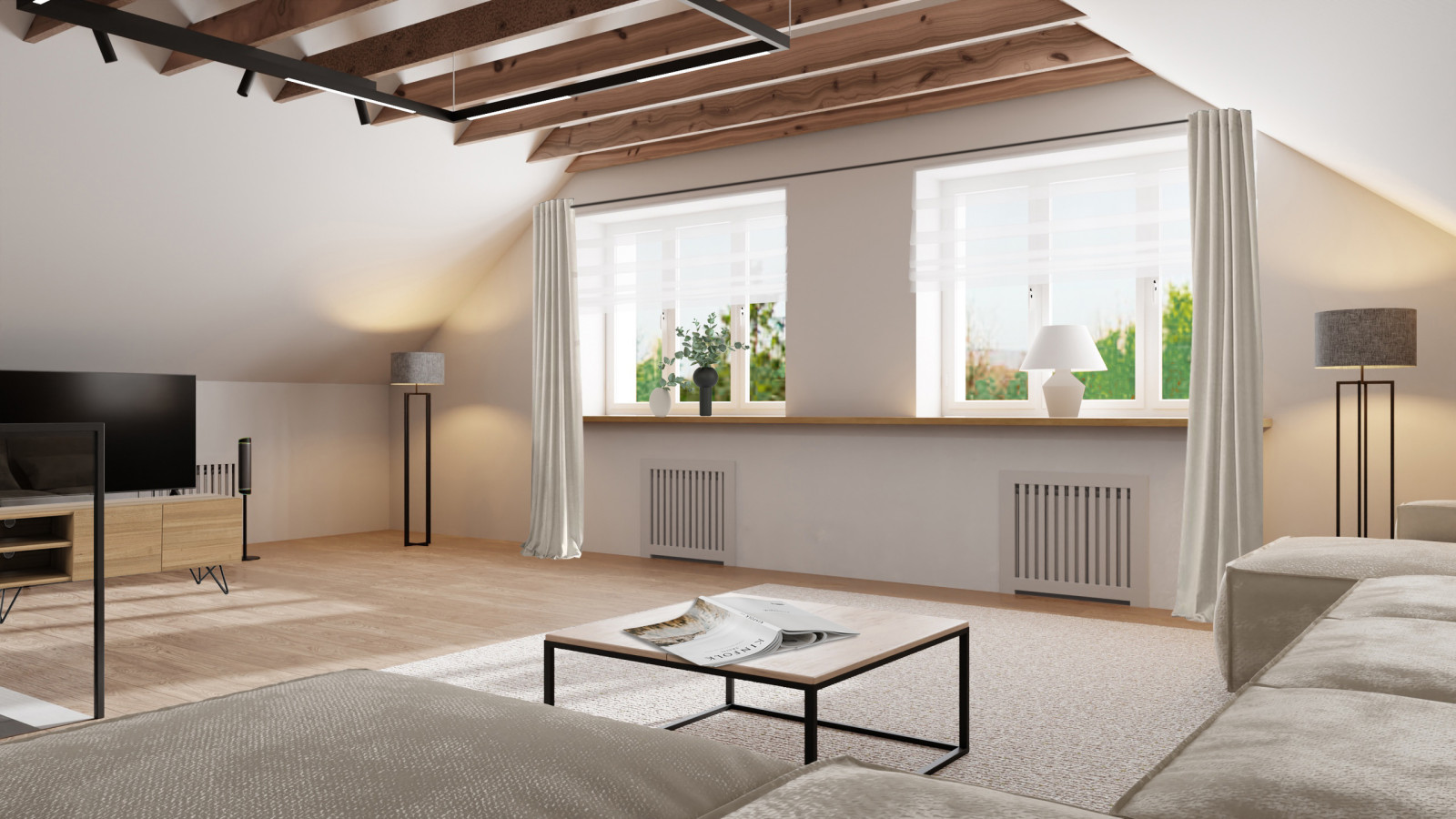 Обложка проекта: Дизайн-проект мансардного этажа