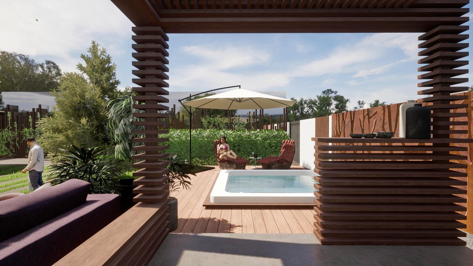 Коттедж ЖСК Горелый Хутор, Ландшафтный дизайн участка 6 соток