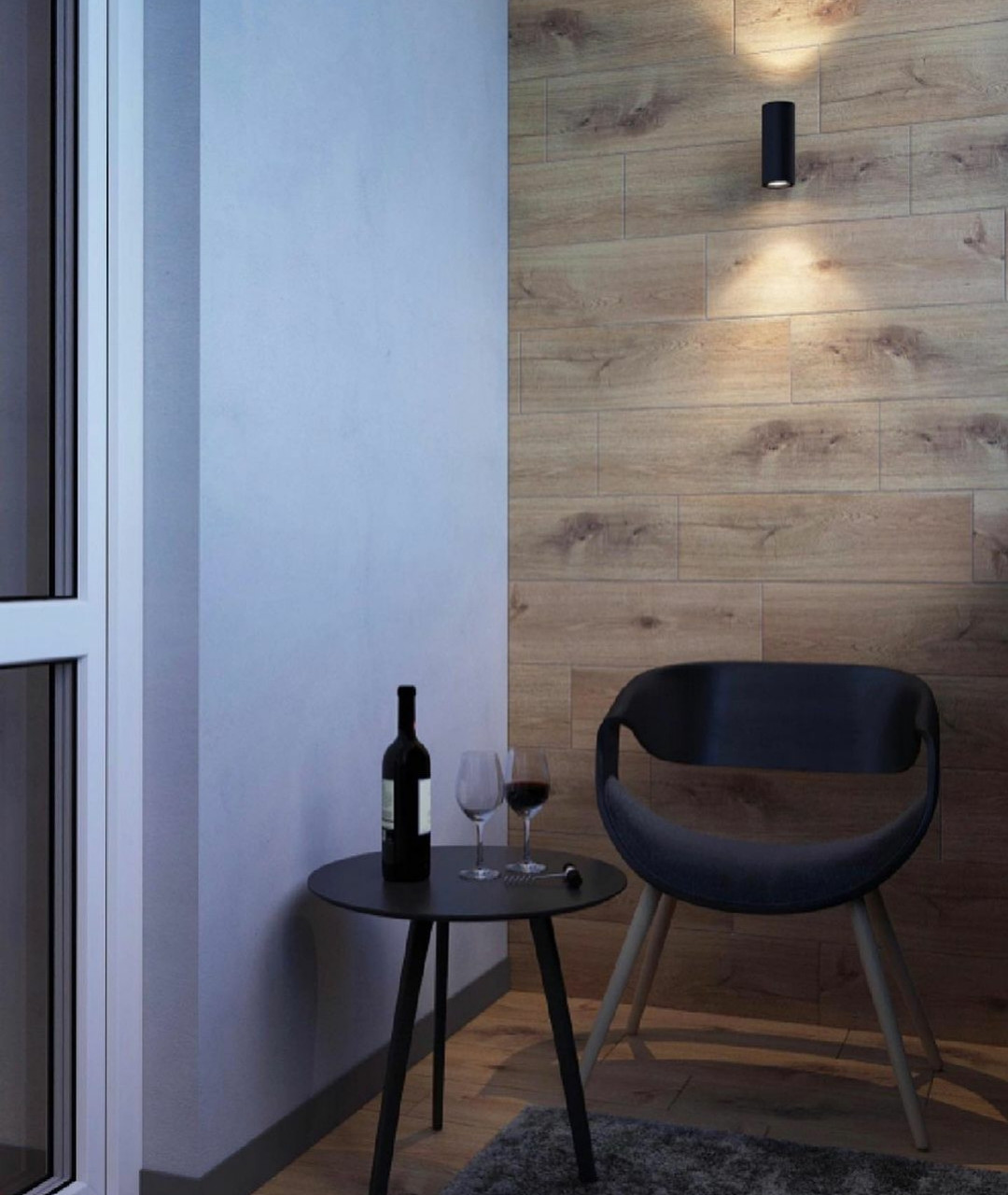 Уютный и минималистичный  балкон в квартире 58 кв.м.