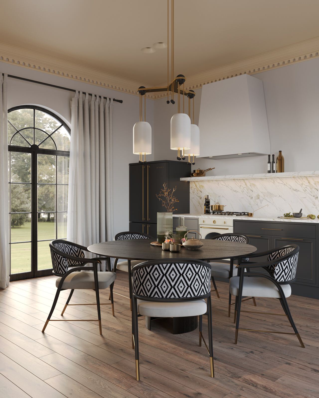 Загородный дом в Английском колониальном стиле в элементами Ар-деко