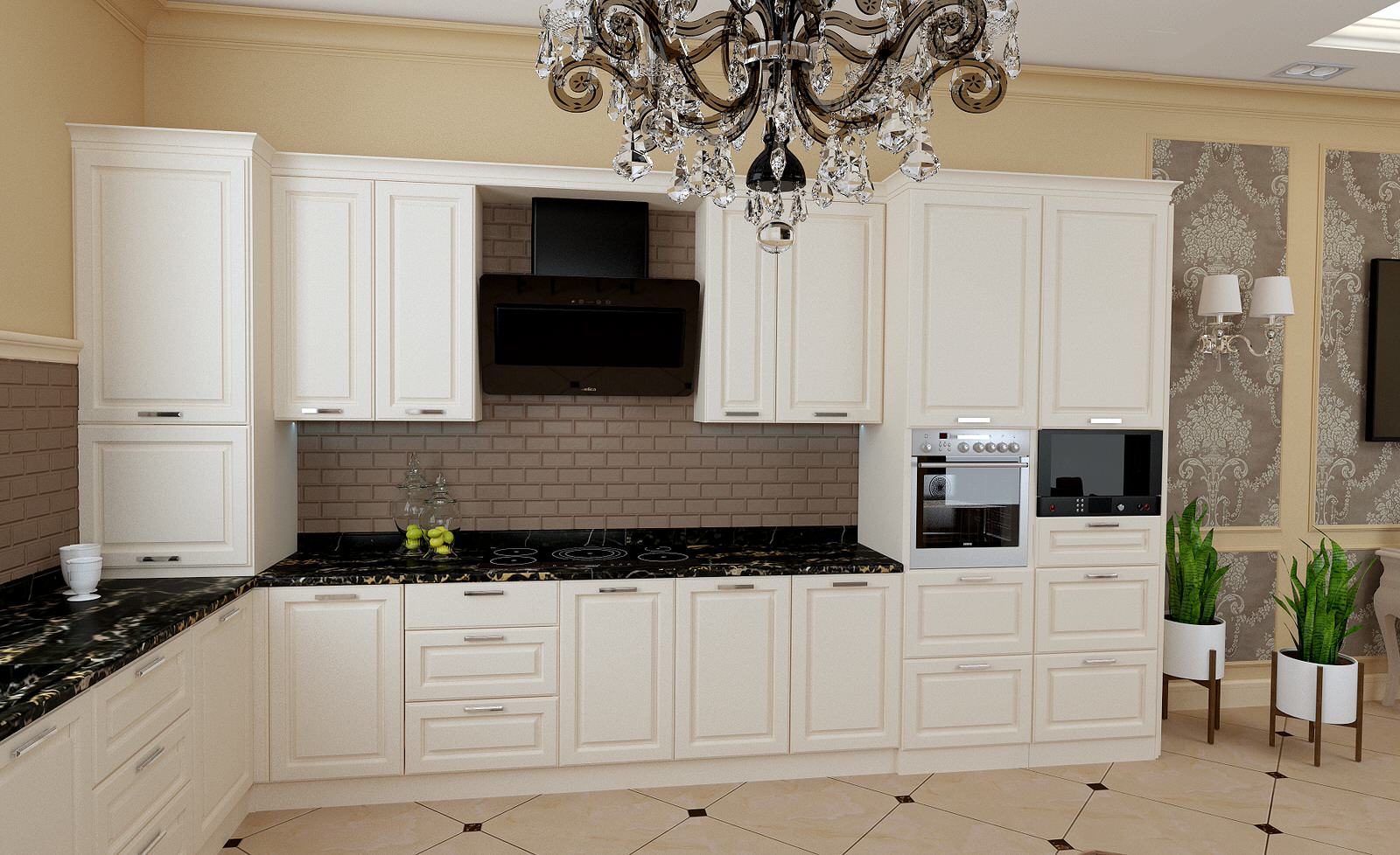 Дизайн интерьера кухни-столовой в частном доме в Ростовской области