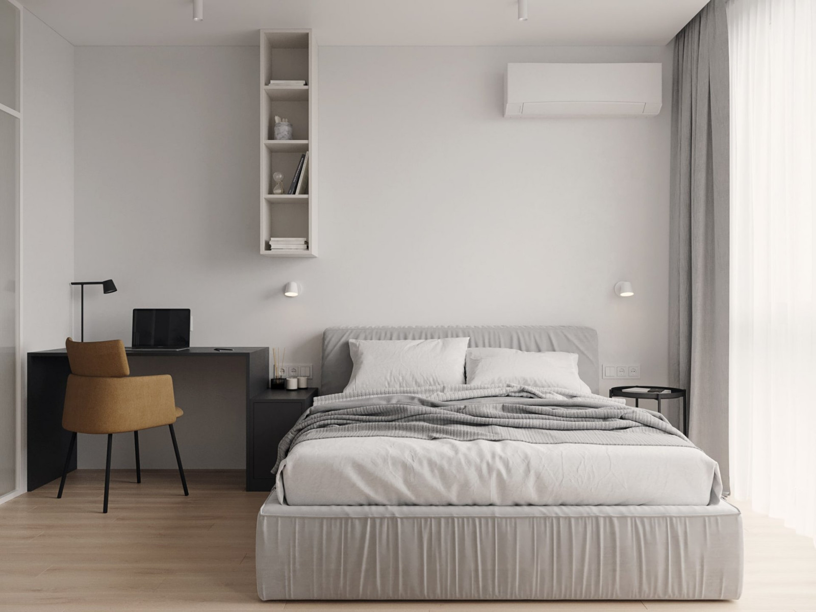 Ascetic and minimalist interior design of apartment