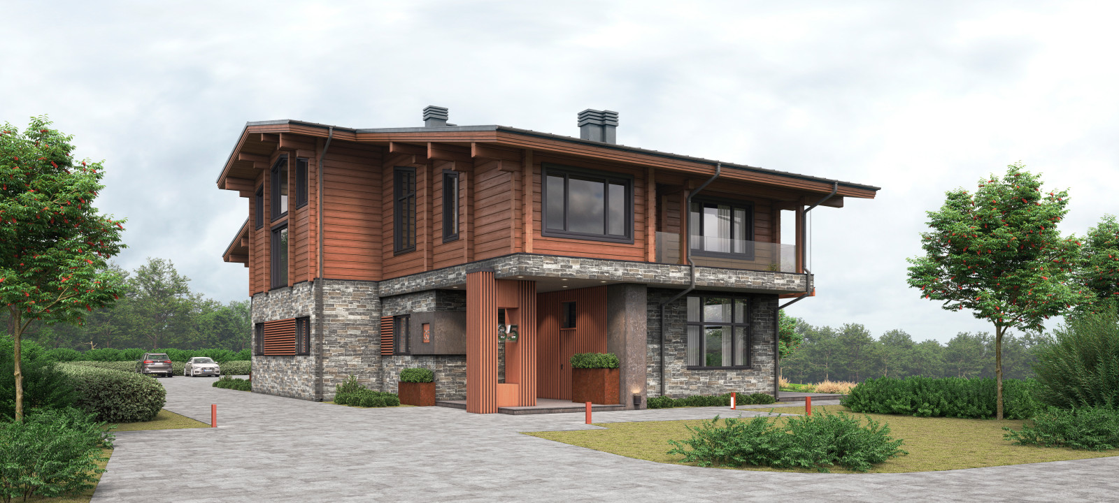 Проект трехэтажного комбинированного дома М431