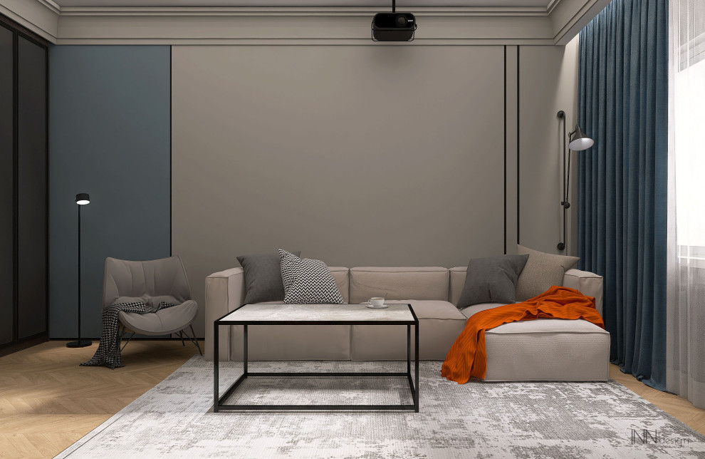 Обложка проекта: Трехкомнатная квартира в старом жилом фонде для холостяка