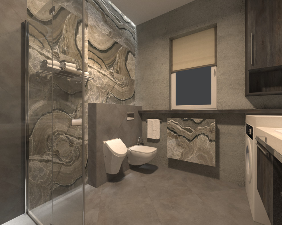 Обложка проекта: Брутальная ванная в частном доме от Марины Глазыриной