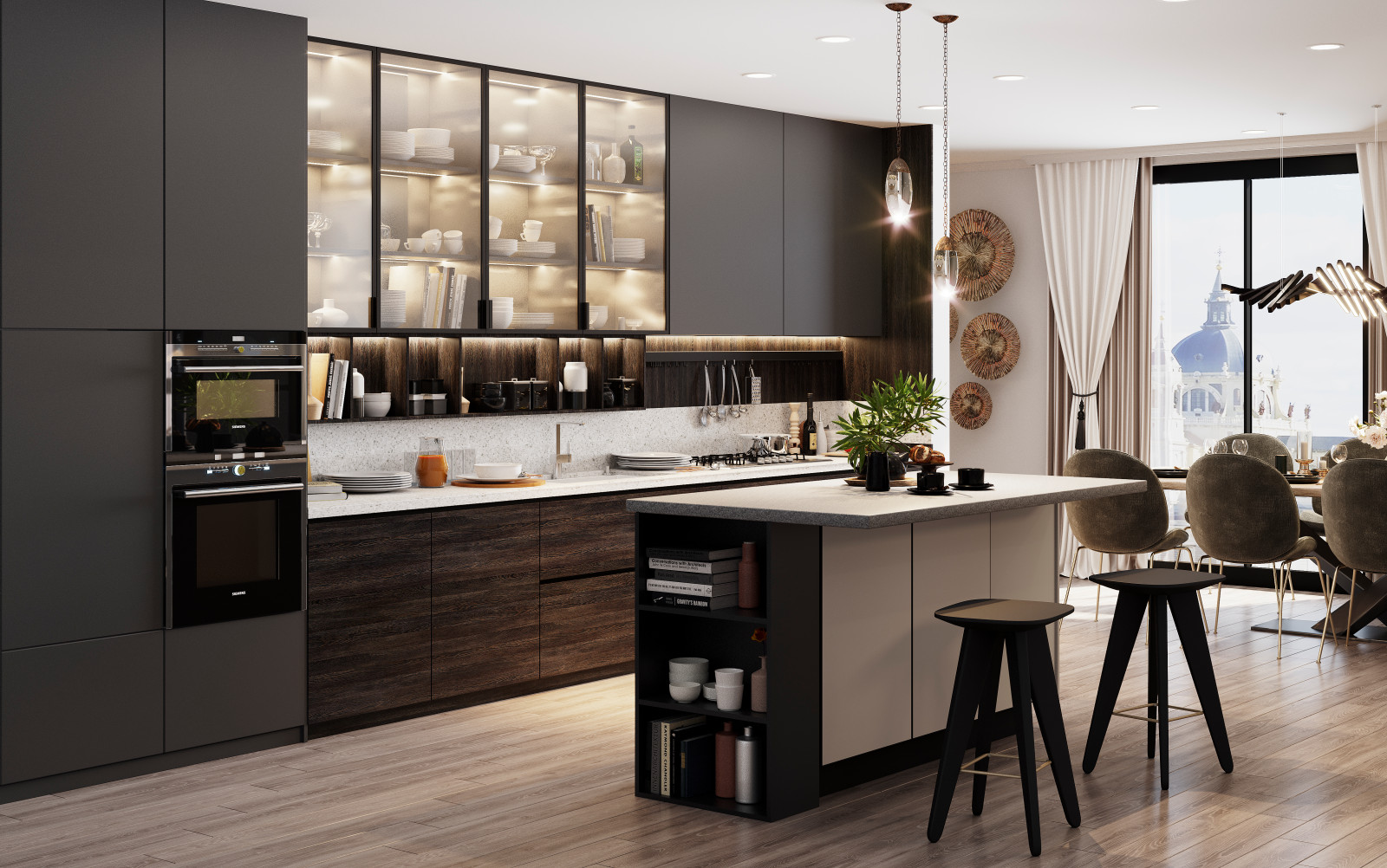 Дизайн кухни в загородном доме