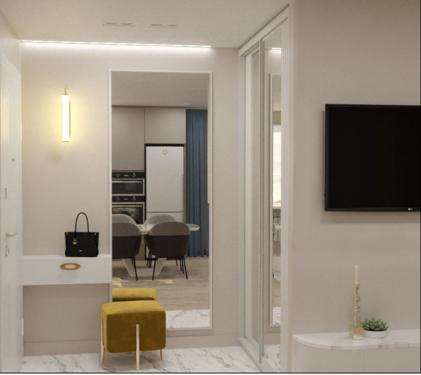 Квартира в голубых тонах.