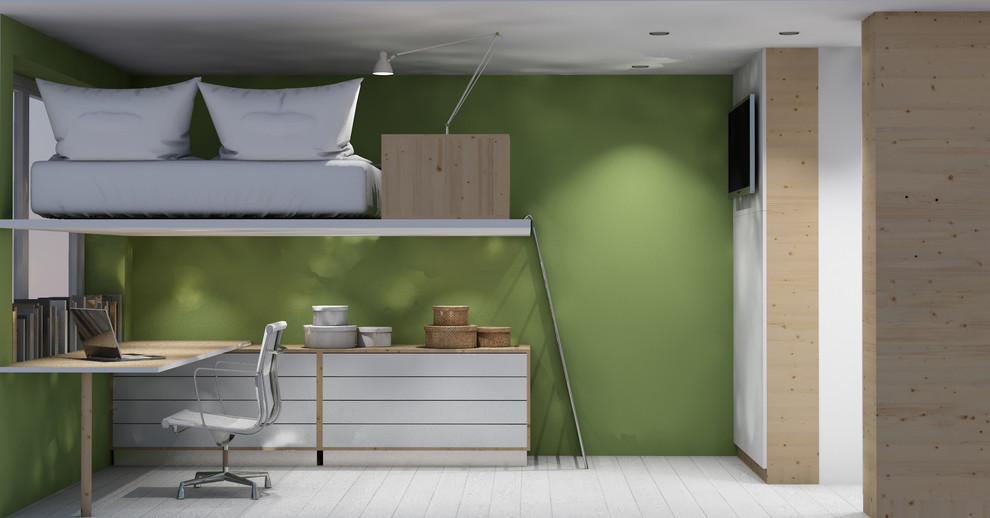 Трансформируемый интерьер контейнерного жилья в стиле "контемпорари".