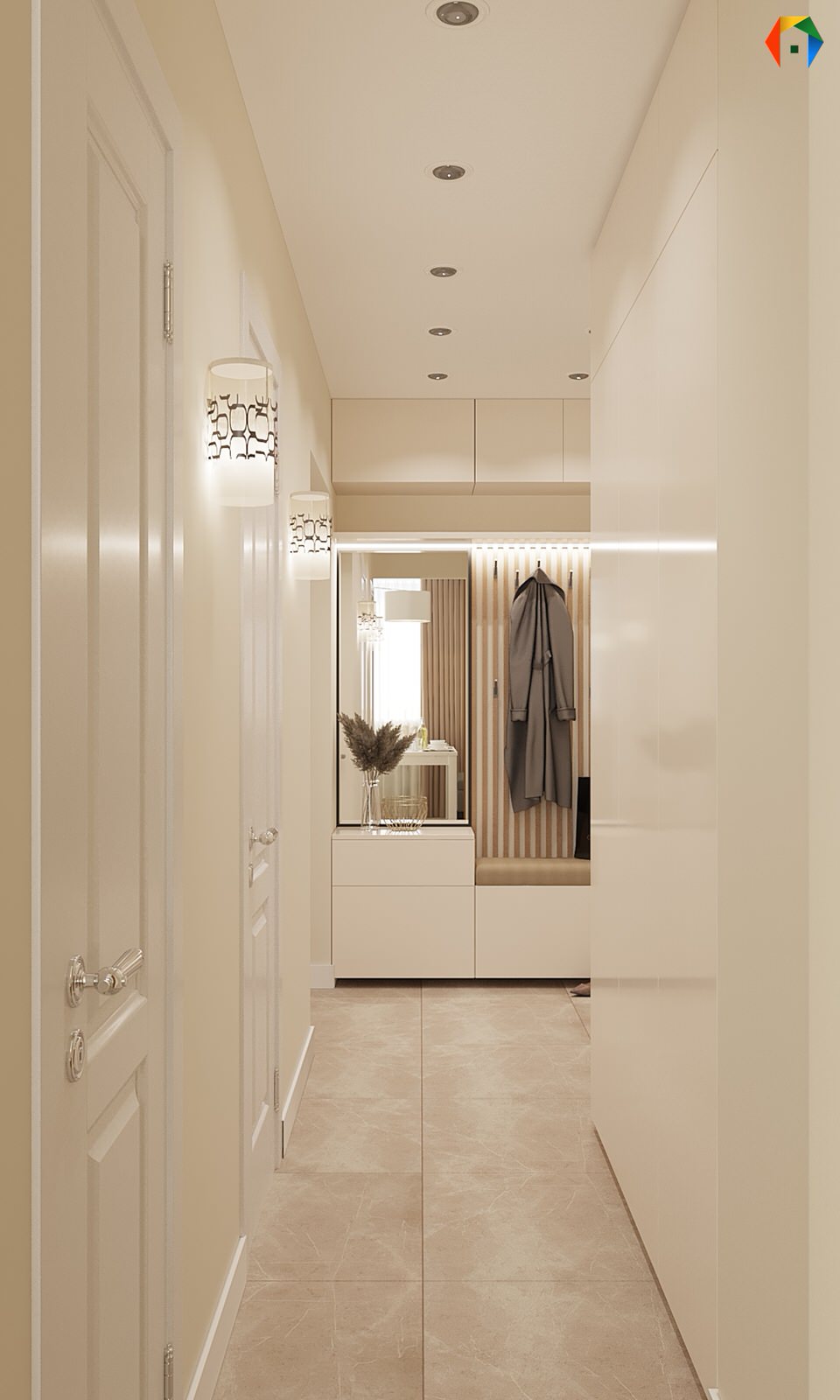 Дизайн трешки в песочных тонах