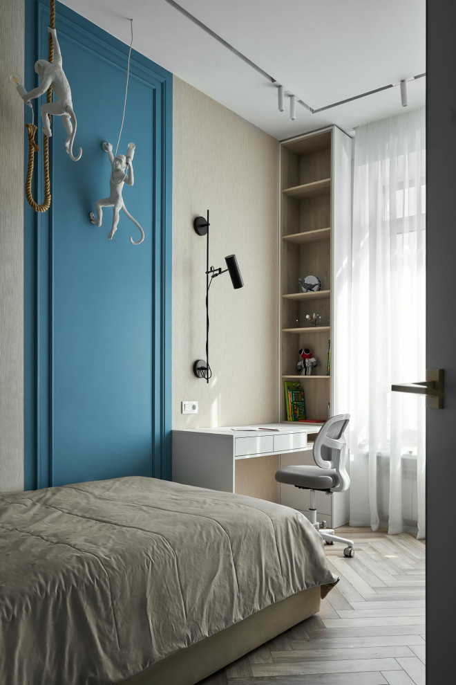 Дизайн проект квартиры 180м2  ЖК "Бульварный  переулок ". Спальная  сына