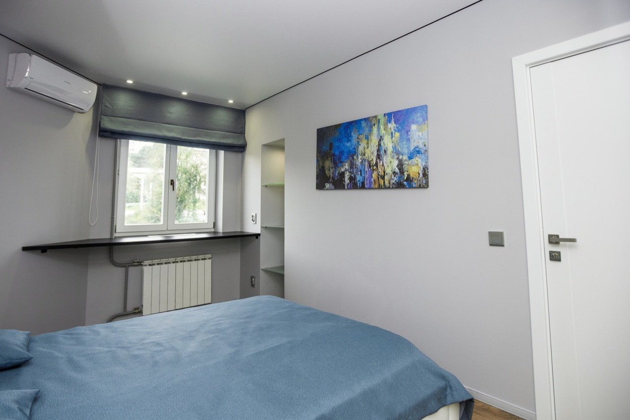 Спальня 2-х комнатной студии квартиры в Сочи ул.Фабрициуса