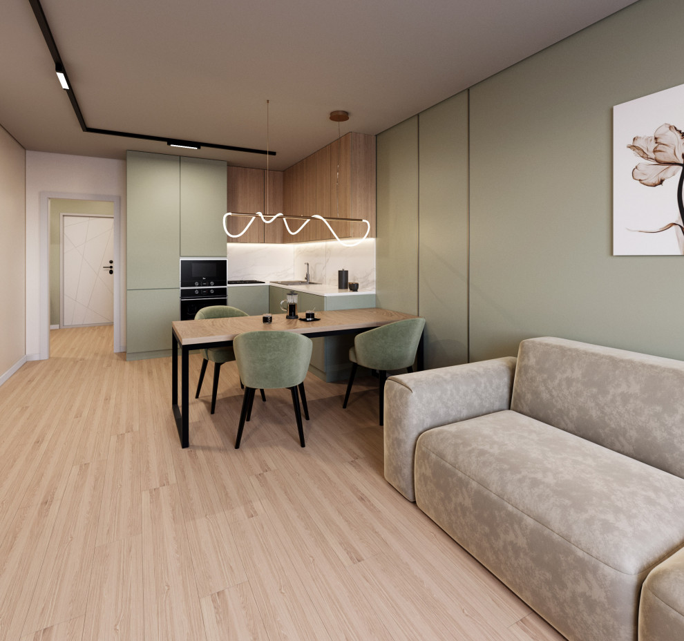 Обложка проекта: Дизайн "Фисташковый с элементами дерева"