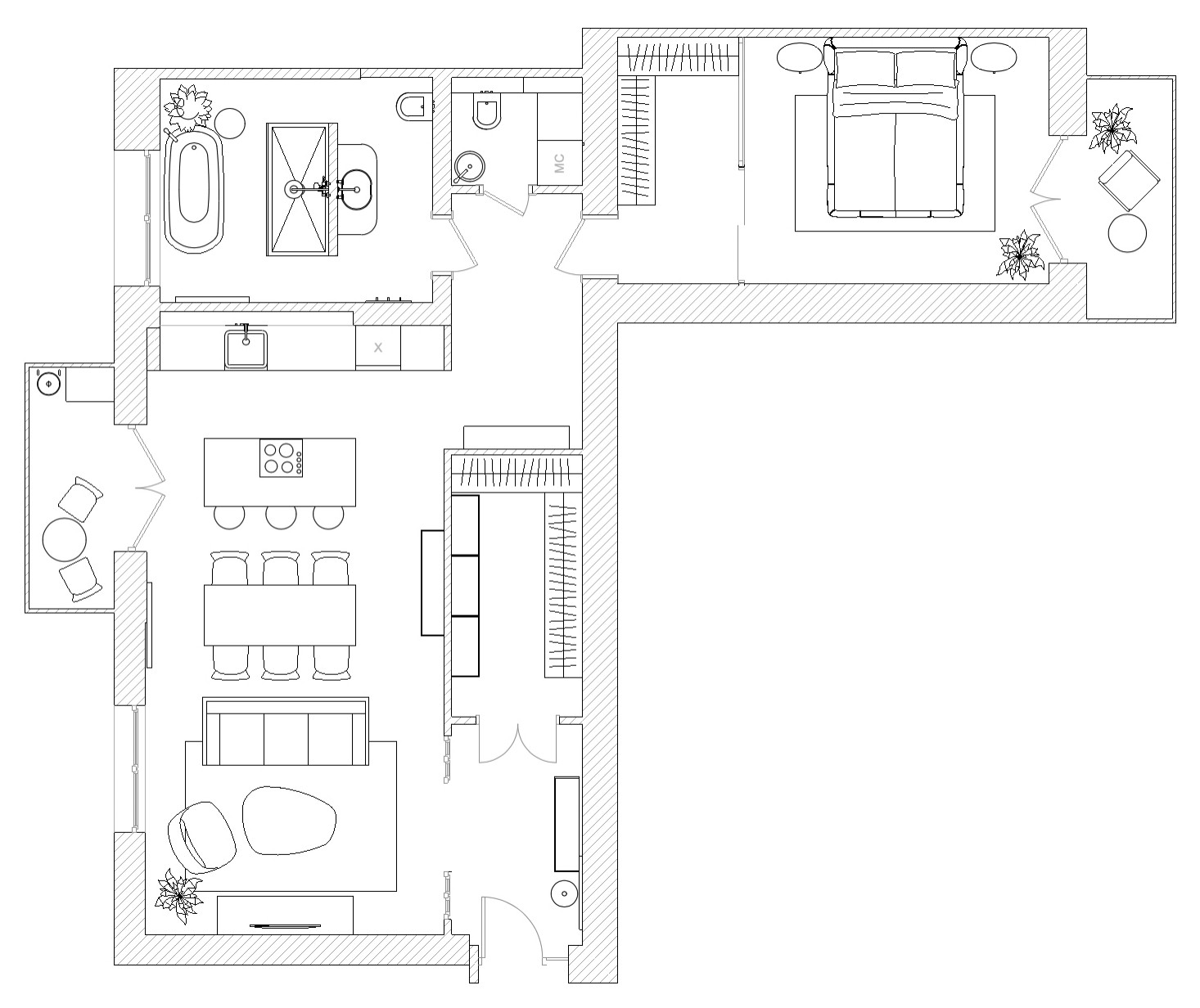 Houzz Украина: Синий Кляйна и латунная стена в ванной