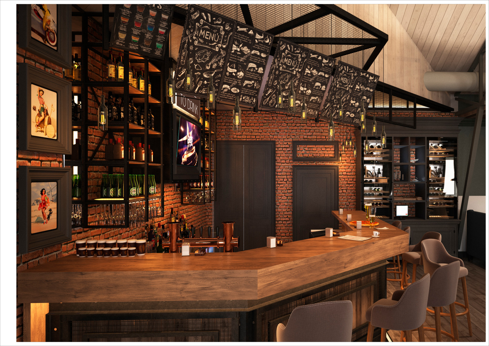 Restaurant_006_визуализация интерьера ресторана в "г. Волгодонск  51"
