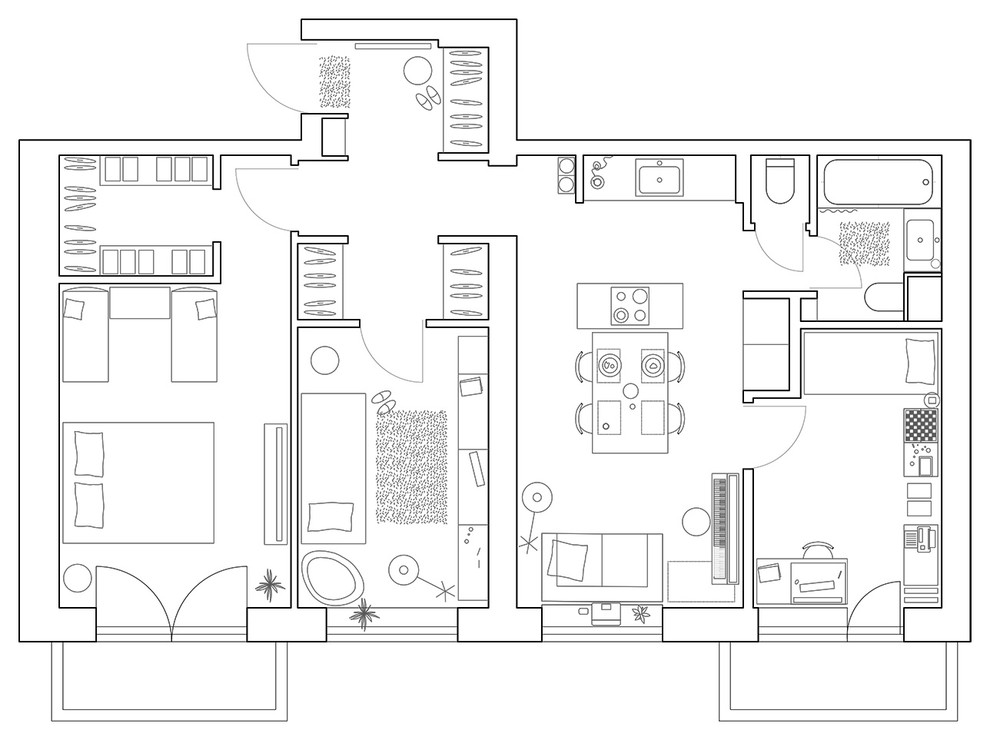 Компактная квартира для большой семьи