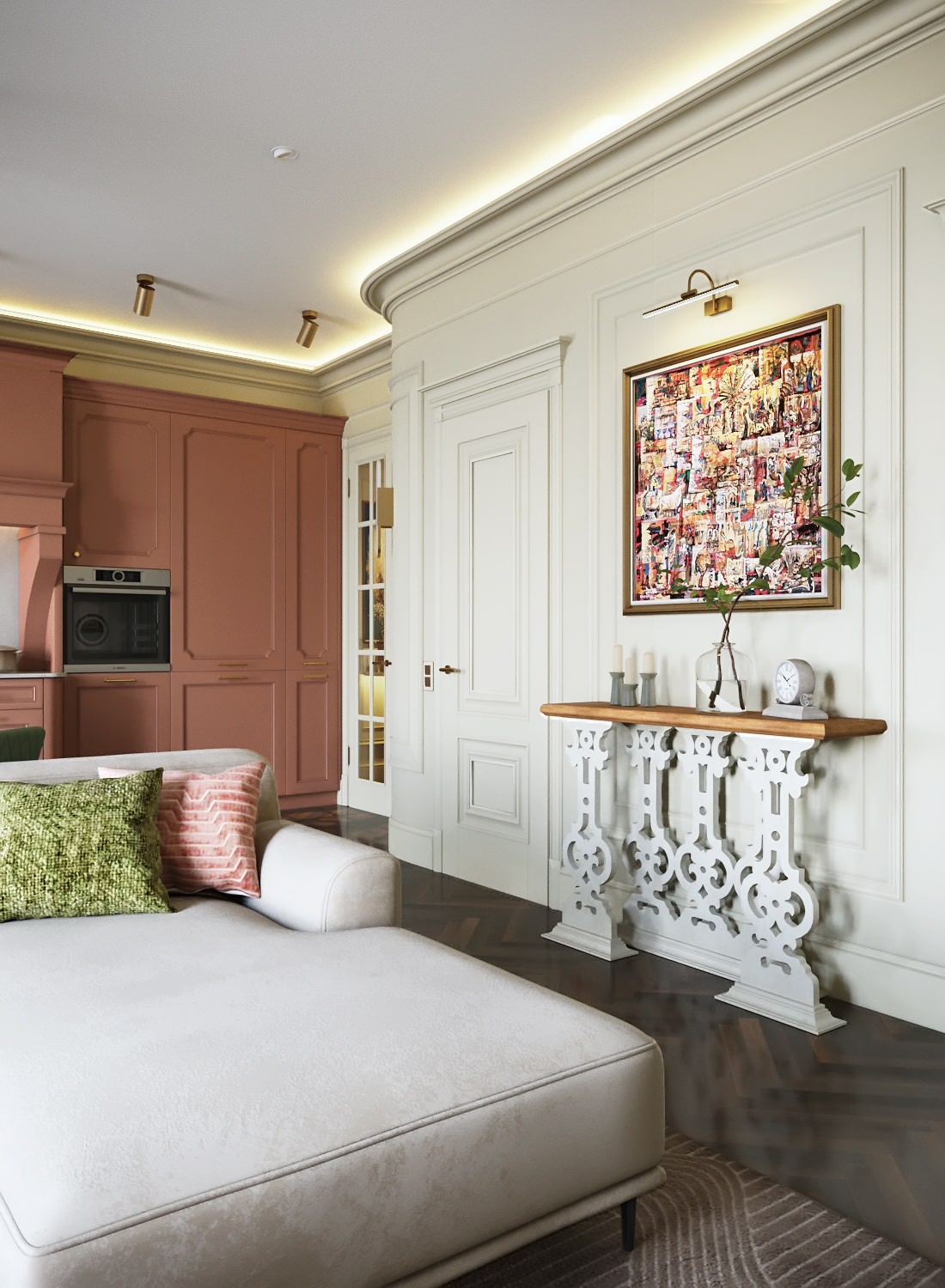 Кораллово-оливковый микс