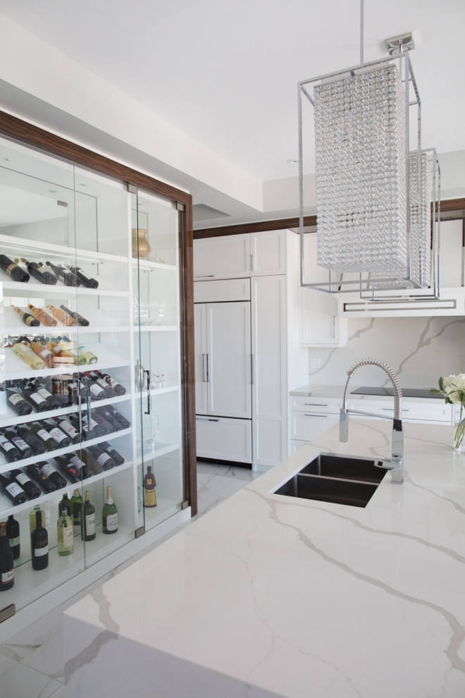 Кухня МДФ белая эмаль Сочи