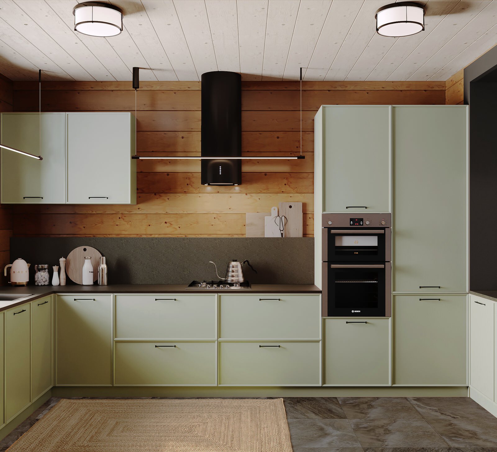 Кухня в загородном доме.