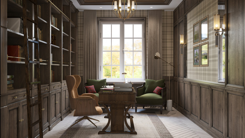 Кабинет в английском стиле в проекте "Жемчужная река"