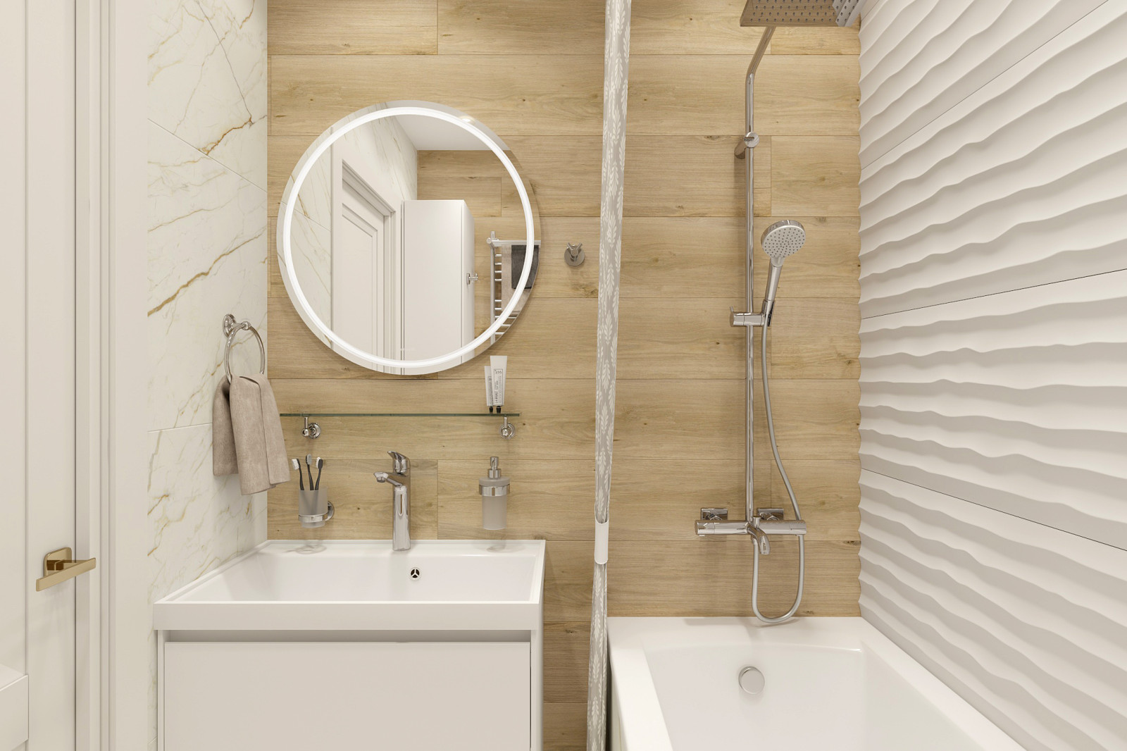 Двухкомнатная квартира 56 кв. м. в стиле неоклассика, в доме серии П-44Т