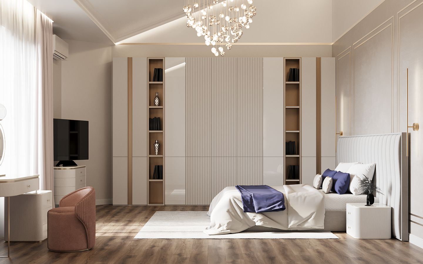 Спальная комната. Из дизайн проекта дома в поселке "Лесной остров"