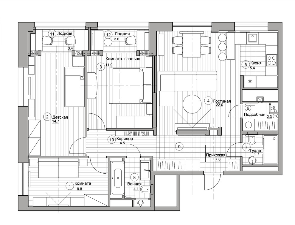 Обложка проекта: Квартира "В"