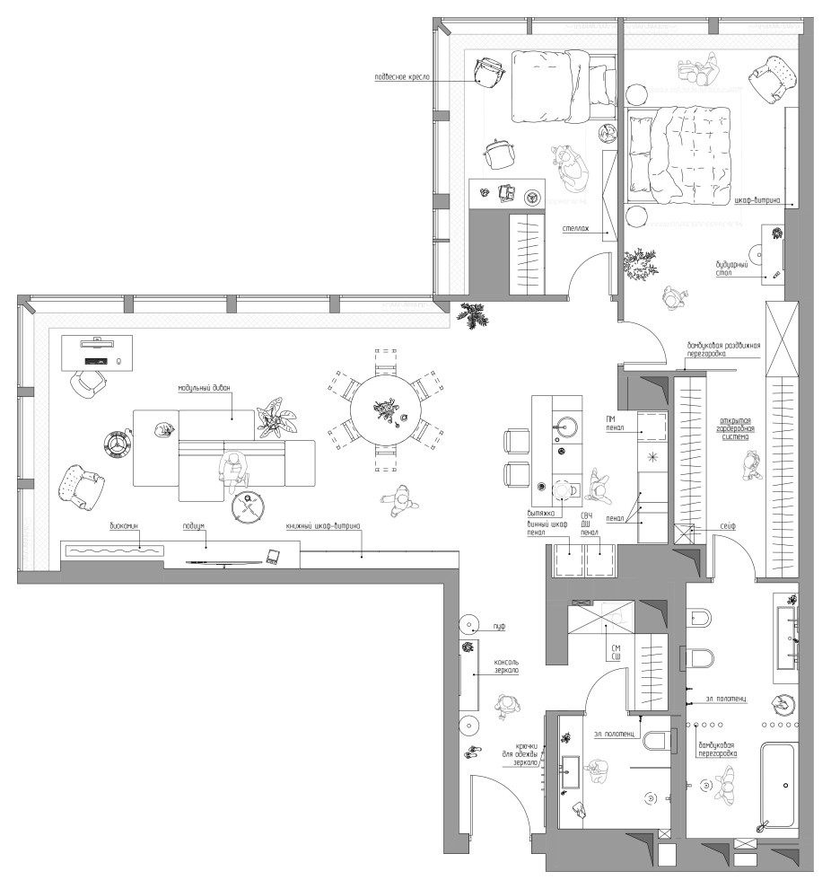 Обложка проекта: Планировочное решение и концепция апартаментов в Neva Tower